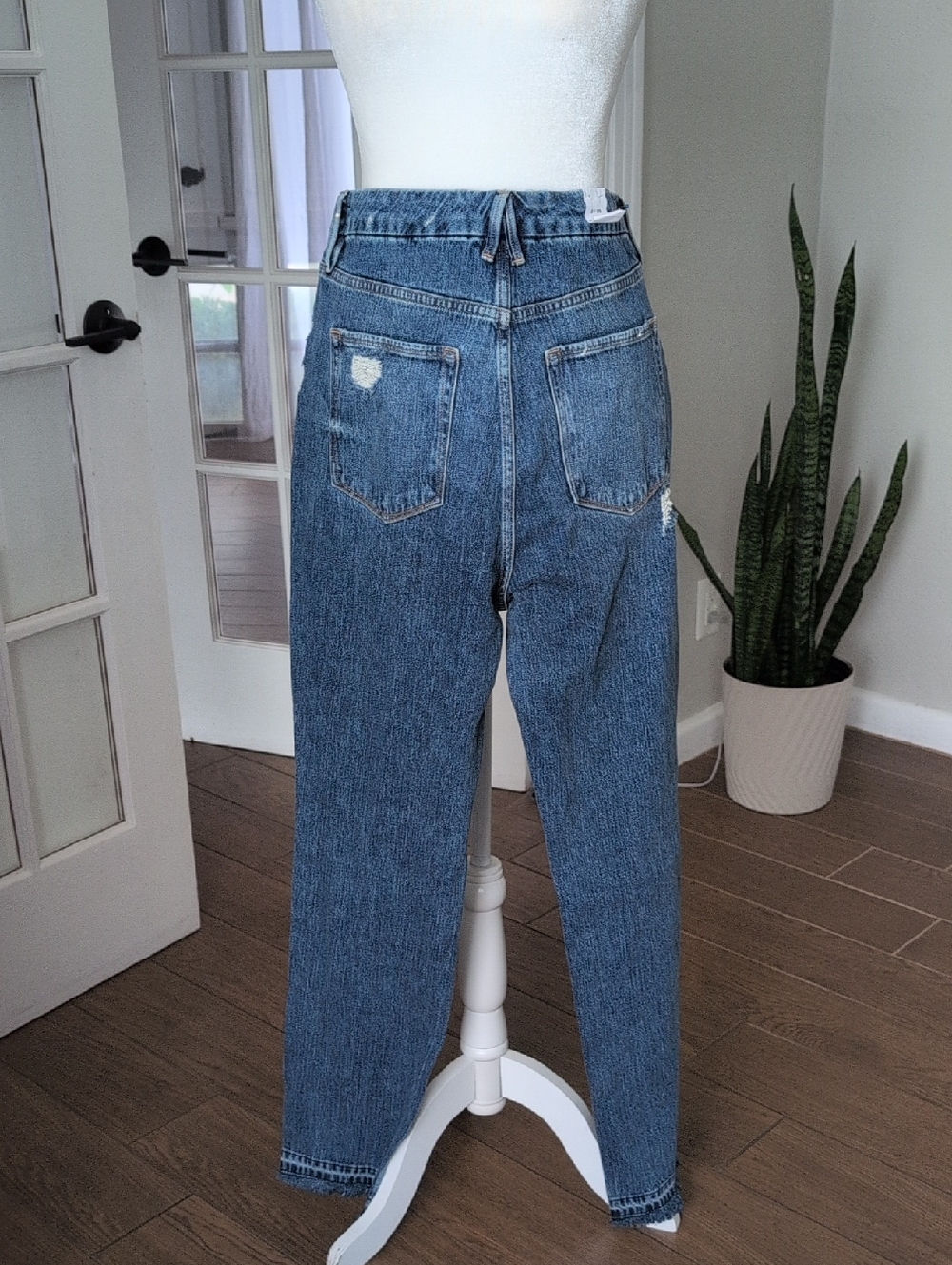 New Good American Good Boy Double Slit Ankle Jeans Size 8 - Picture 6 of 17
